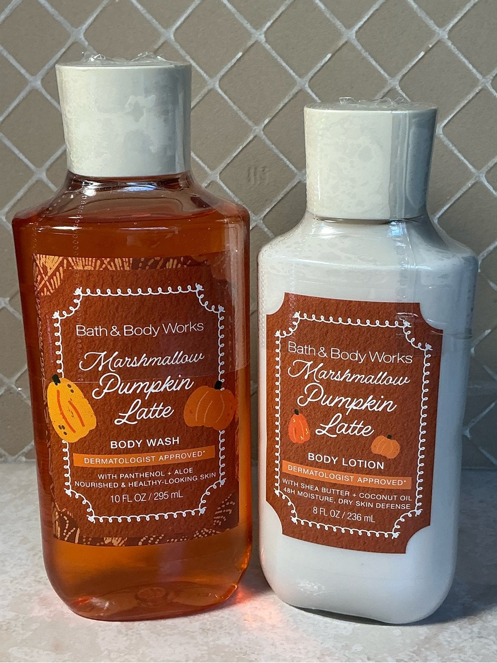 Bath & Body Works Marshmallow Pumpkin Latte Body Wash & Lotion Set NEW